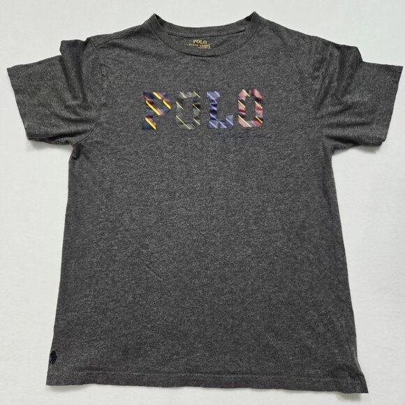 Polo‎ Ralph Lauren T-Shirt Kids Short Sleeve Heathered Gray Large (14-16) Crew - Picture 5 of 13